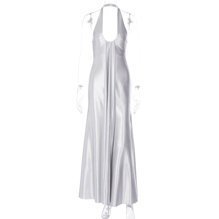 Damen Maxi Kleid mit eleganter Halterneck-Detaillierung und fließendem Schnitt Echo Archiv
