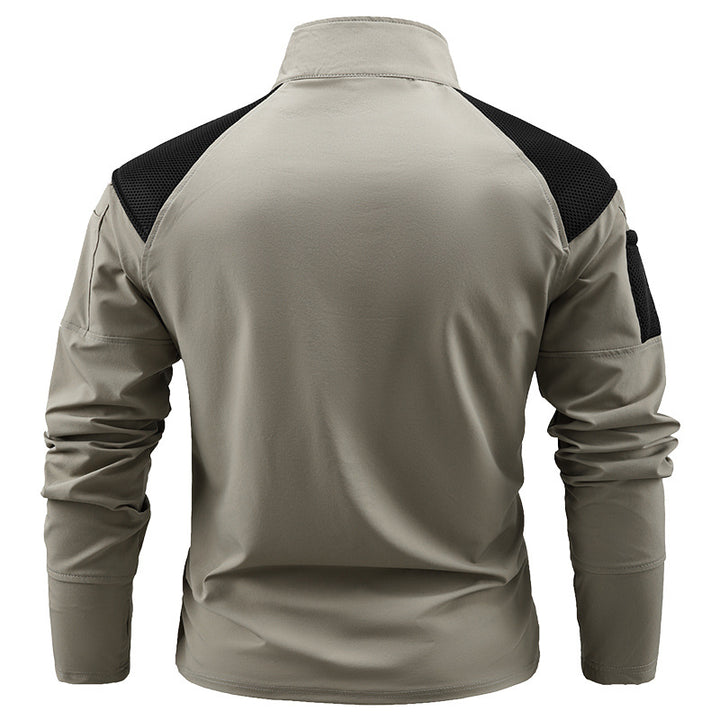 Herren nan taktisches Combat-Fieldshirt mit Halbreißverschluss, atmungsaktiven Mesh-Schultern und multifunktionalen Ärmeltaschen Echo Archiv