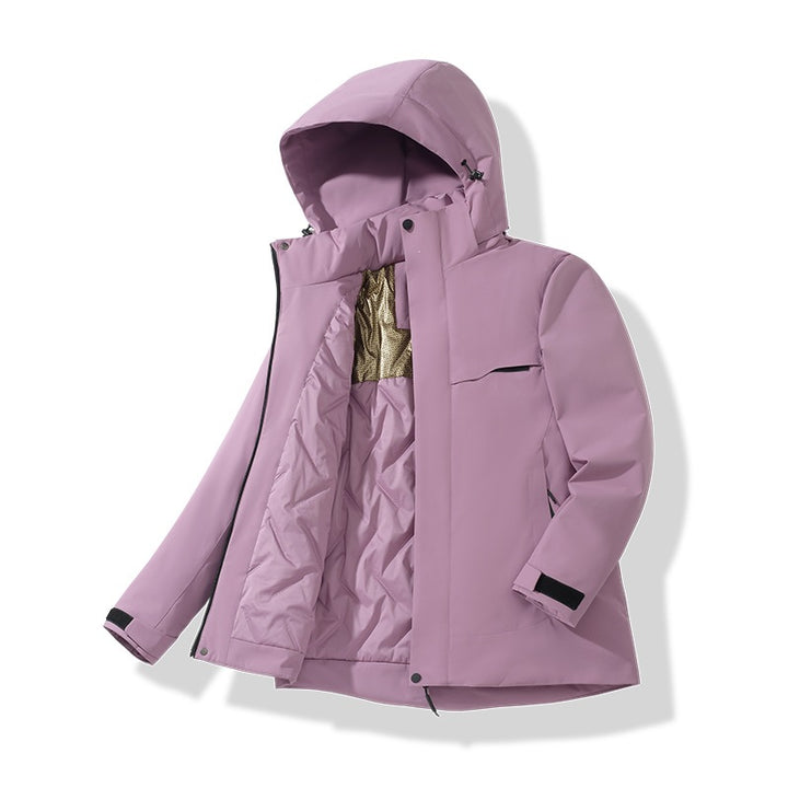 Herren Wasserabweisende Thermo-Parka mit Kapuze, gesteppter Innenseite & verdecktem Reißverschluss Echoarchiv
