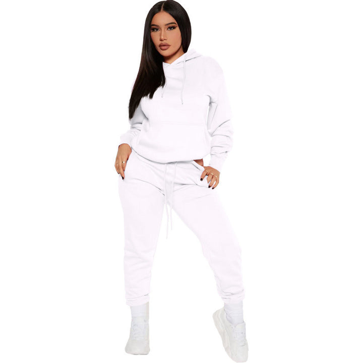 Damen zweiteiliges Lounge-Set mit Kapuzenpullover und High-Waist Jogginghose aus weichem French Terry – Avérine
