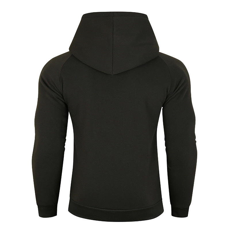 Herren nan asymmetrischer Kapuzenpullover mit Wickelkragen und verdeckter Knopfleiste, schlanke sportive Passform Echo Archiv