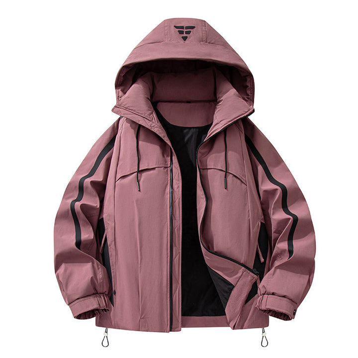 Unisex gefütterte Outdoor-Utility-Jacke mit Kapuze und reflektierenden Streifen Echo Archiv
