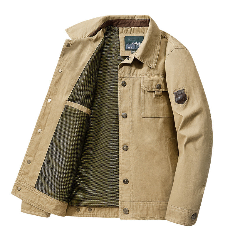 Herren nan robuste Canvas-Fieldjacke mit atmungsaktivem Meshfutter, Druckknopfleiste und aufgesetzter Brusttasche Echo Archiv