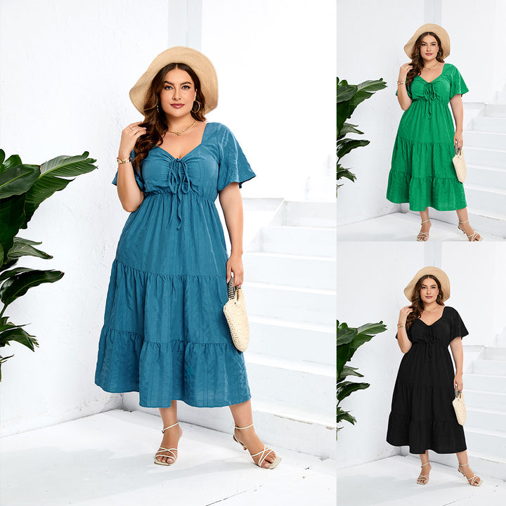 Damen Sommerliches Midikleid mit schmeichelndem Taillenzug und luftigen Ärmeln Echo Archiv
