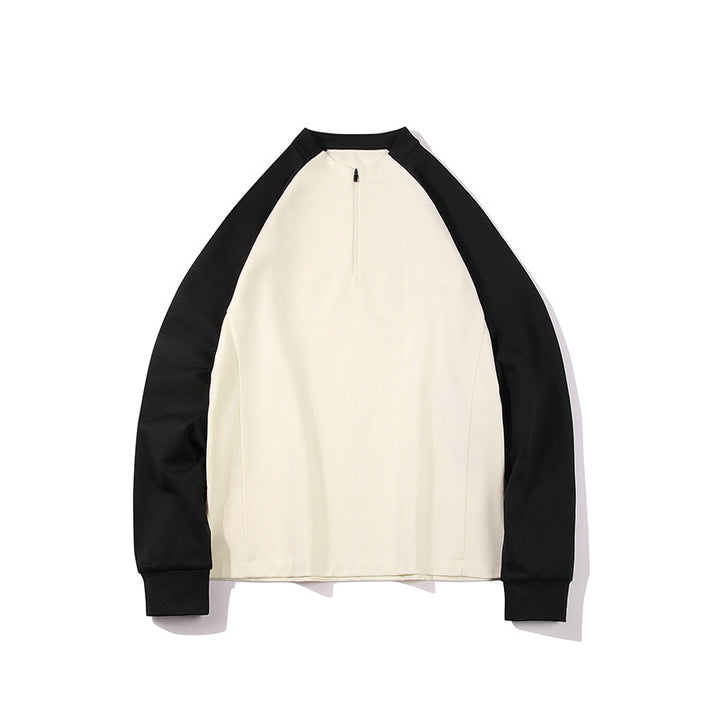 Herren Halbzip-Sweatshirt mit Raglanärmeln, Stehkragen und Kontrastärmeln Echo Archiv