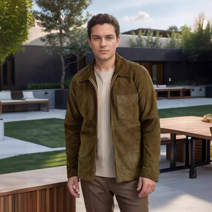 Herren Suede-Jacke im minimalistischen Design Echoarchiv