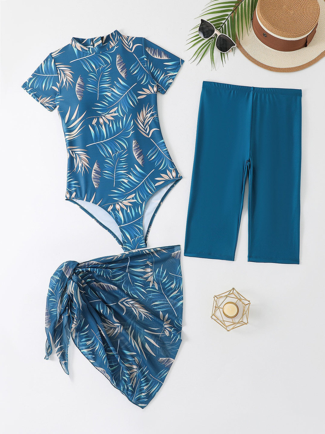 Damen Modischer Rashguard mit kombinierter Badehose Echo Archiv