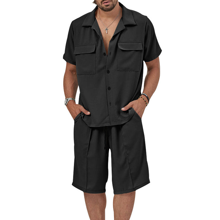 Herren lässiges Kurzarmhemd und Bermuda-Shorts Set Echoarchiv