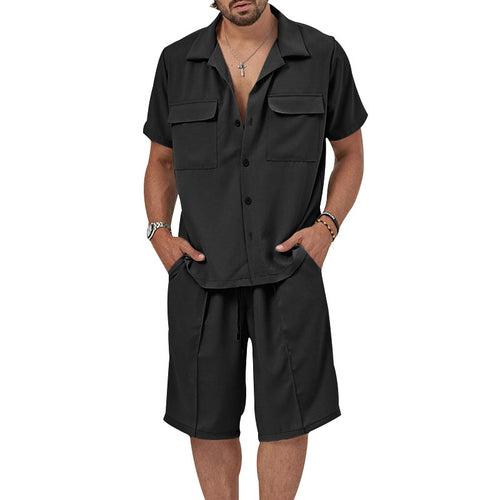 Herren lässiges Kurzarmhemd und Bermuda-Shorts Set Echoarchiv