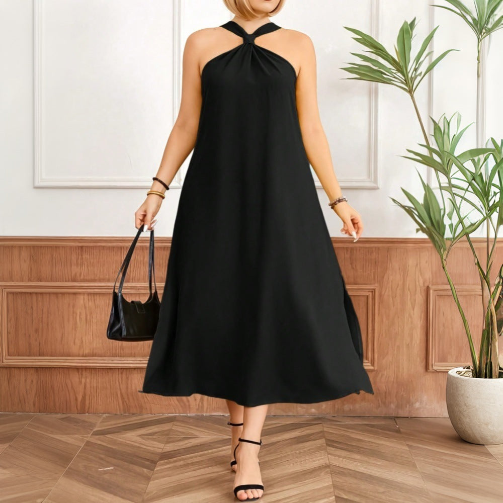 Damen Maxikleid mit elegantem Schlitz und knotenförmigem Halssaum Echo Archiv