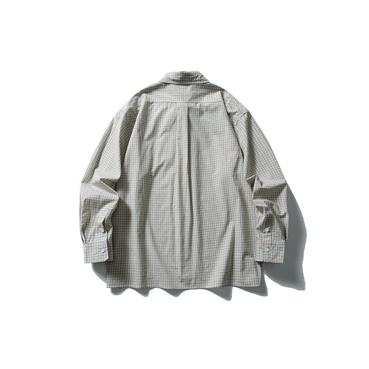 Unisex Boxy-Hemd mit feinem Karo, Kentkragen und entspanntem Oversize-Schnitt Echoarchiv