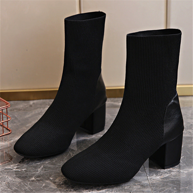 Damen Modische Stiefeletten aus Strick Echo Archiv