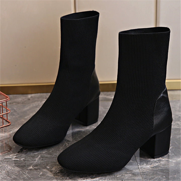 Damen Modische Stiefeletten aus Strick Echo Archiv