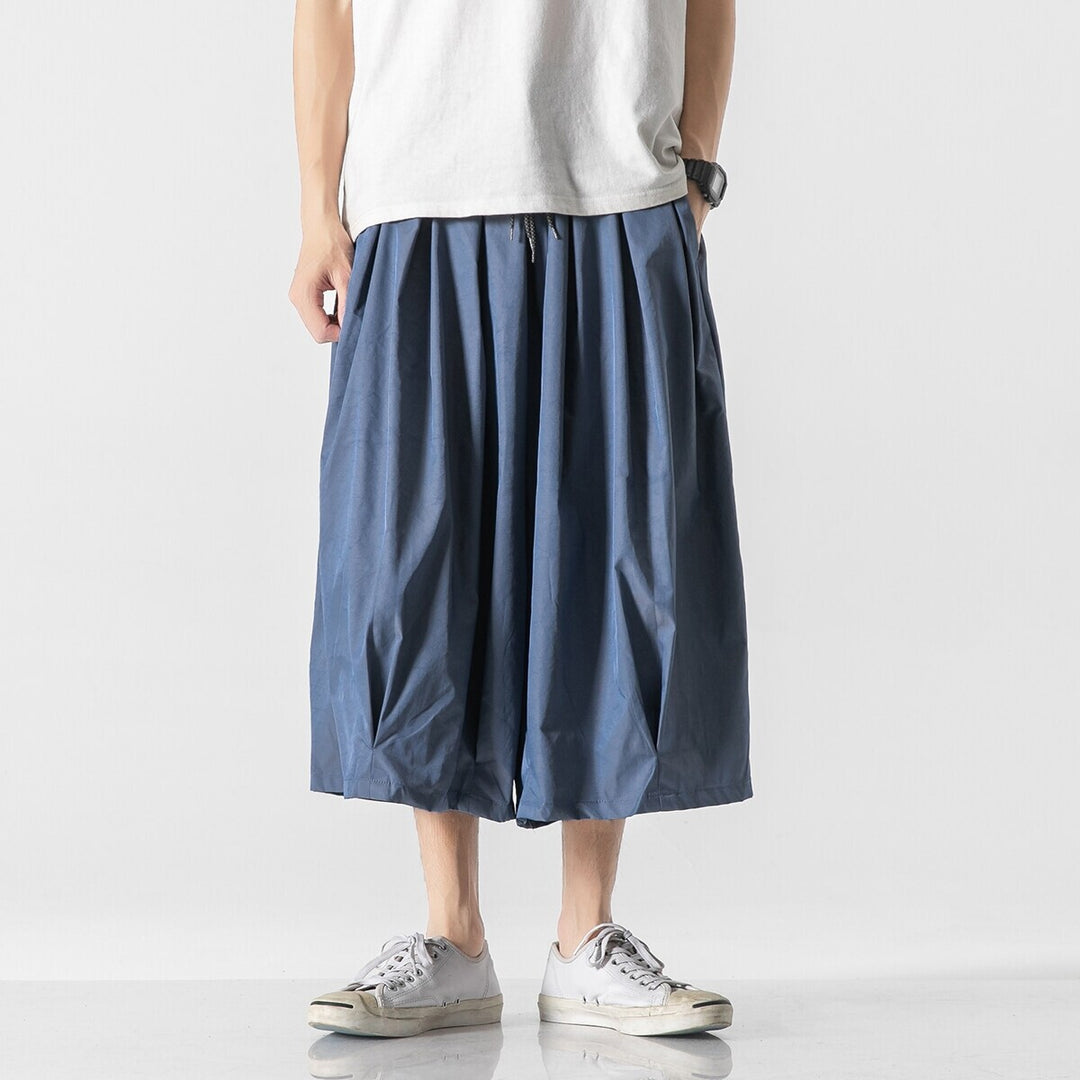Herren Weit geschnittene Culotte-Loungehose mit tiefem Schritt und elastischem Tunnelzug Echo Archiv