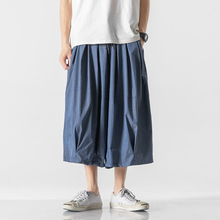 Herren Weit geschnittene Culotte-Loungehose mit tiefem Schritt und elastischem Tunnelzug Echo Archiv