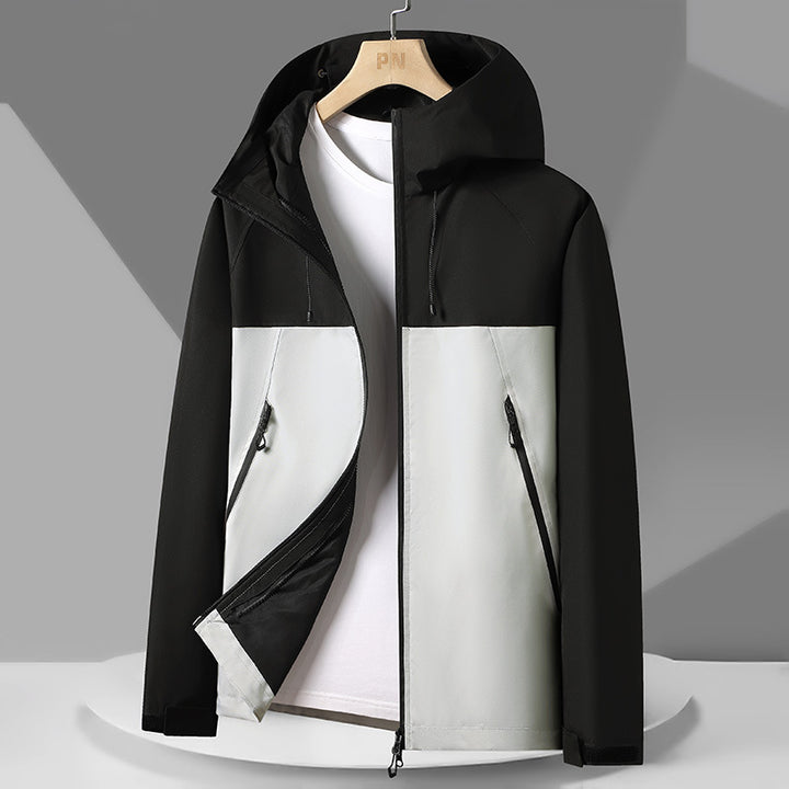 Herren Atmungsaktive Wetterjacke mit verstellbarer Kapuze Echoarchiv