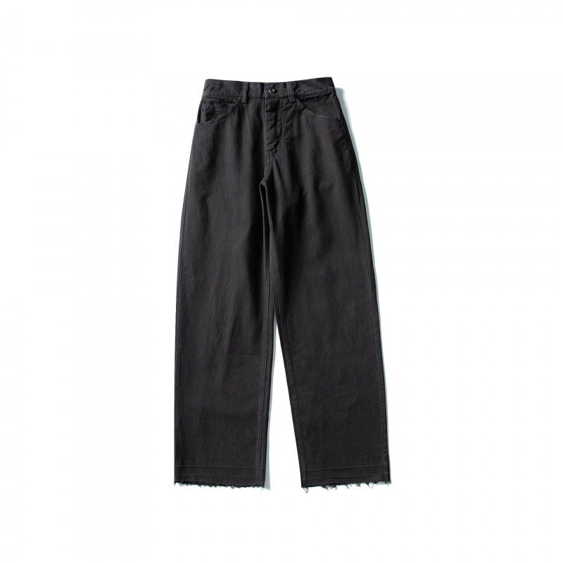 Damen Weite High-Waist Jeanshose mit geradem Bein und rohem Saum Echo Archiv