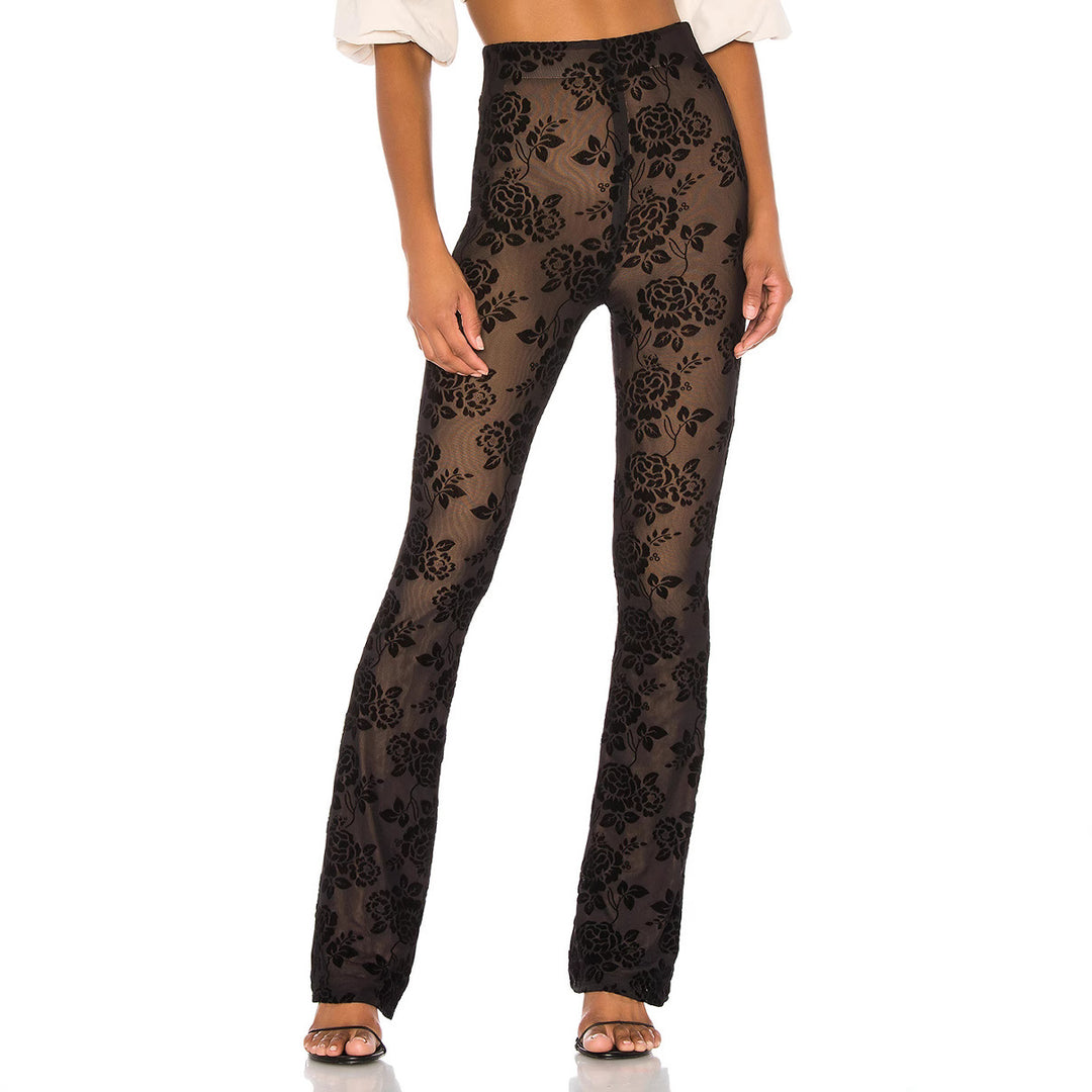 Damen Transparente Blumengemusterte Hose Echo Archiv
