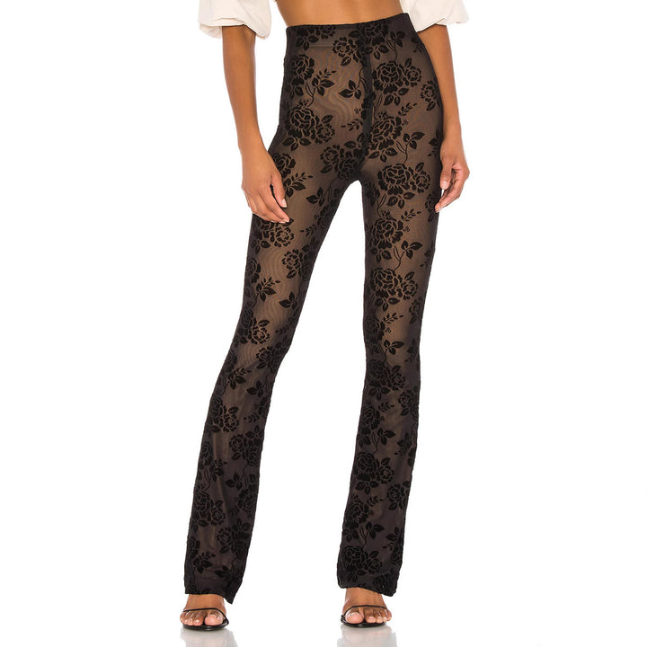 Damen Transparente Blumengemusterte Hose Echo Archiv