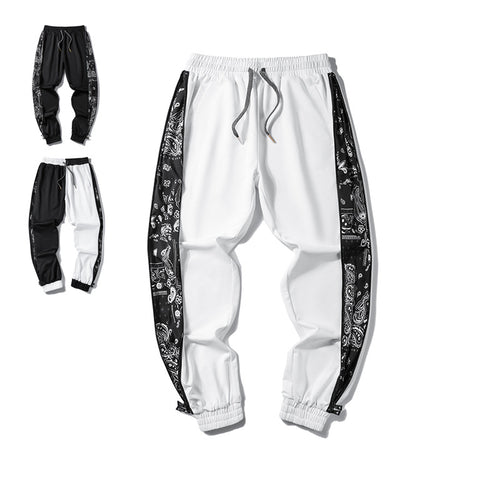 Herren Locker geschnittene Streetstyle Jogginghose mit Bandana‑Seiteneinsatz und elastischem Saum – Sorevano
