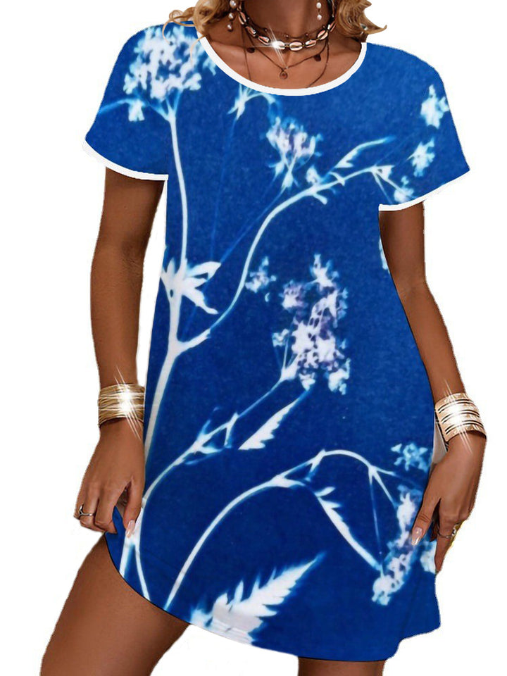 Damen Sommerliches T-Shirt-Kleid mit floralem Print Echo Archiv