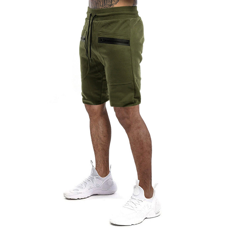 Herren Sportliche Shorts mit verstellbarem Bund und seitlichen Reißverschlusstaschen Echoarchiv