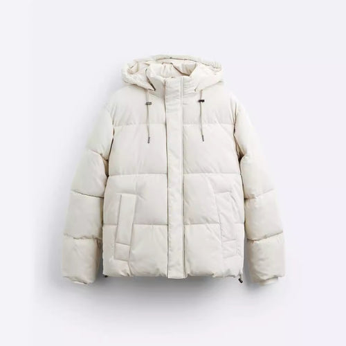 Herren gesteppte Winterjacke mit abnehmbarer Kapuze und isolierender Fütterung Hedi-Mode