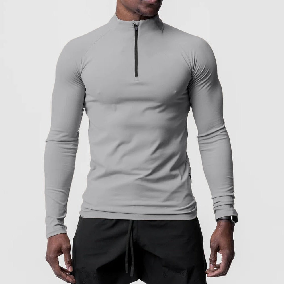 Herren Funktionslongsleeve mit Stehkragen und Reißverschluss Echoarchiv