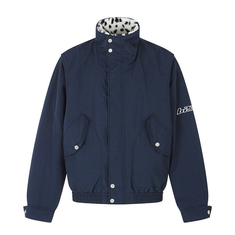 Damen Wattierte Blousonjacke mit Stehkragen und Leo‑Futter Echoarchiv
