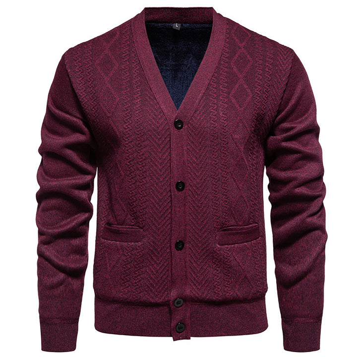 Herren modische Strickjacke mit strukturiertem Muster Echoarchiv