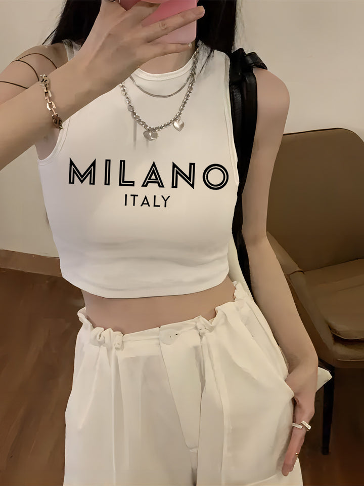 Damen Crop-Top mit kreativem Spruch und lässigem Schnitt Echo Archiv