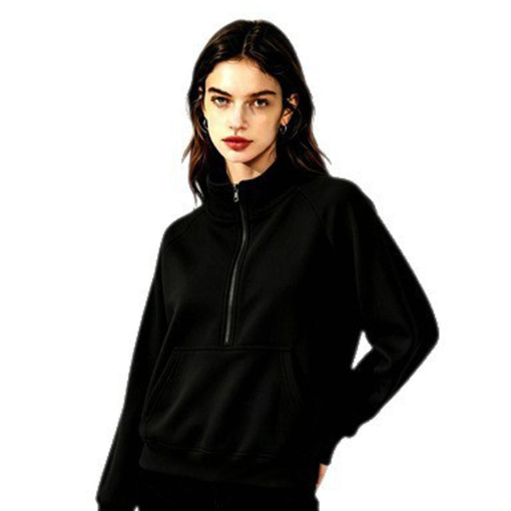 Damen Sportlicher Kapuzenpullover mit Stehkragen Echoarchiv
