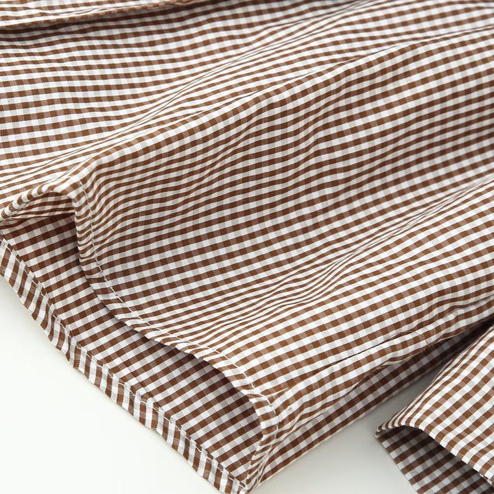 Damen Tailliertes Hemdblusenkleid mit Karo‑Muster und Bindegürtel Echo Archiv