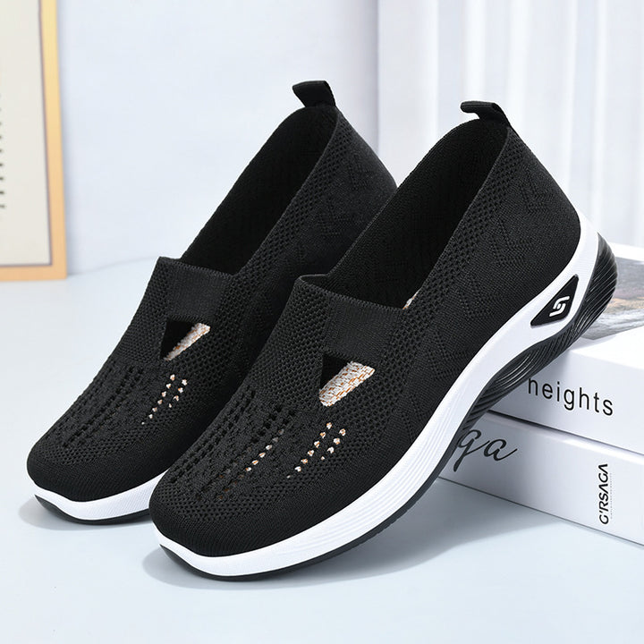 Damen nan leichte gestrickte Slipper mit orthopädischer Komfortsohle Echo Archiv