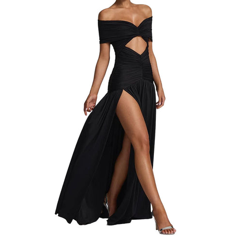 Damen Elegantes Off-Shoulder Maxikleid mit praktischem Cut-Out Echo Archiv