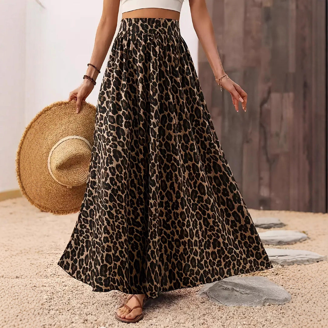 Damen Maxiröcke mit ansprechendem Leopardenmuster und elastischem Bund Echo Archiv
