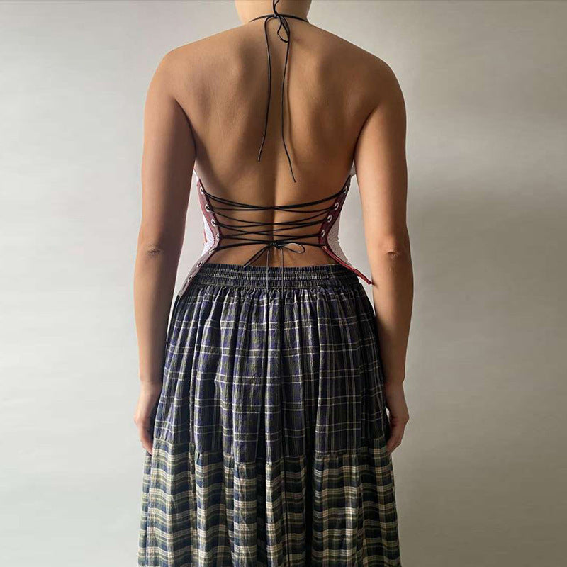 Damen Sportliches Netzoberteil mit asymmetrischem Design und dekorativen Schnürungen Echo Archiv