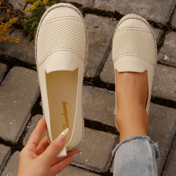 Damen  atmungsaktive Strick-Espadrilles mit geflochtener Jute-Sohle und flexiblem Memory-Fußbett Echo Archiv