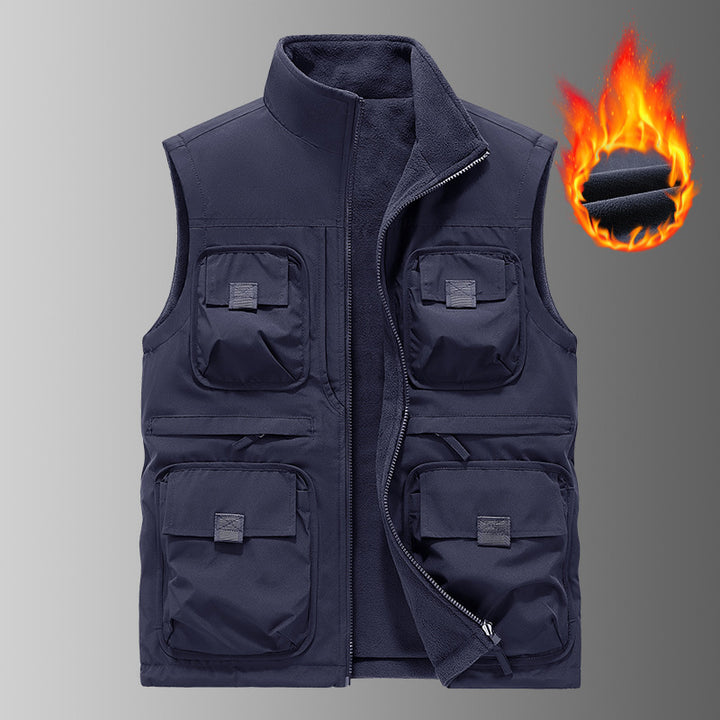 Herren Multifunktionale Thermo-Outdoorweste mit Fleece-Innenfutter und Mehrfachtaschen – Marzano