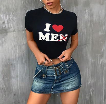 Damen Crop-T-Shirt mit inspirierendem Statementdruck Echo Archiv
