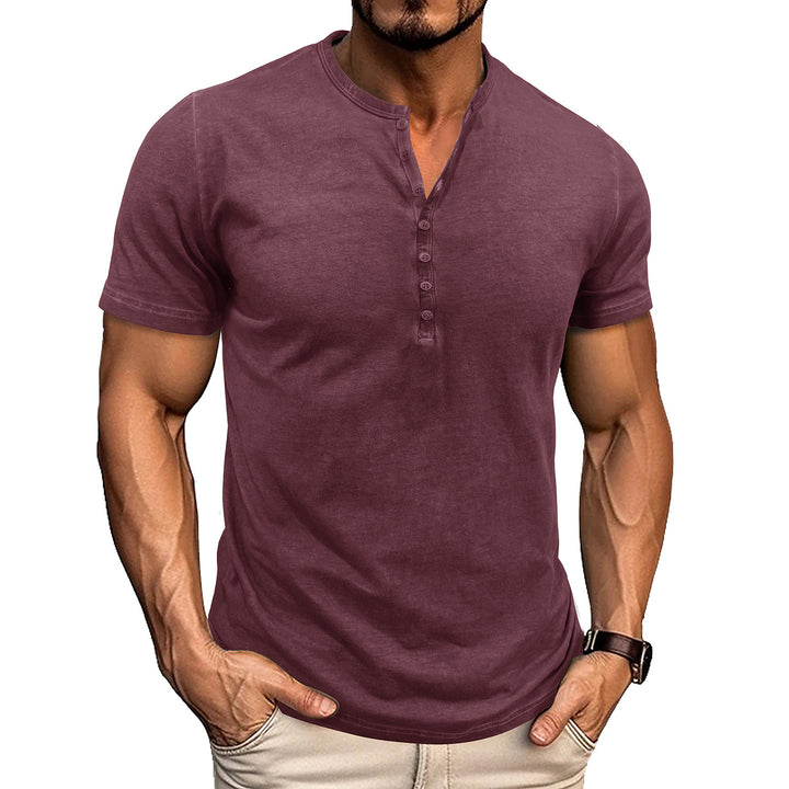 Herren Kurzarmshirt mit modischem Henley-Ausschnitt Echoarchiv