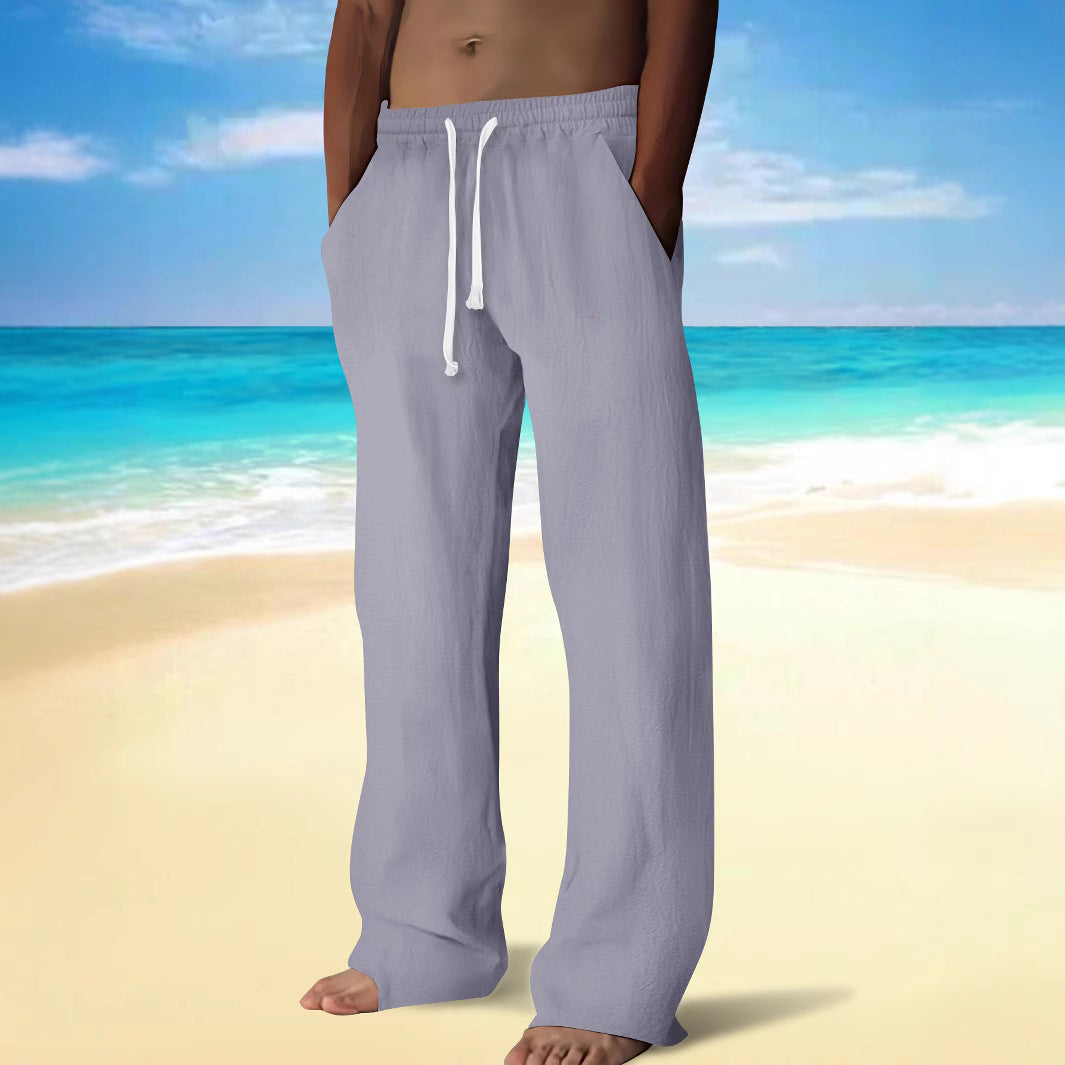 Herren bequeme Strandhose mit elastischem Bund und Seitentaschen Echoarchiv