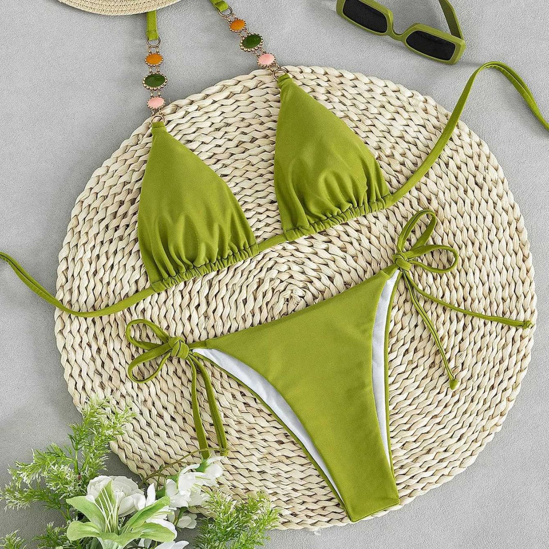 Damen Triangel-Bikini mit einzigartigen Schmuckdetails Echo Archiv