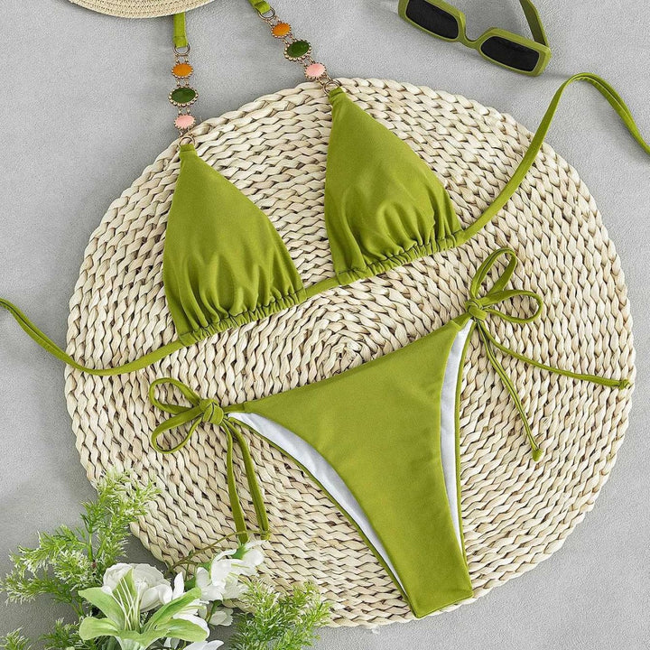 Damen Triangel-Bikini mit einzigartigen Schmuckdetails Echo Archiv