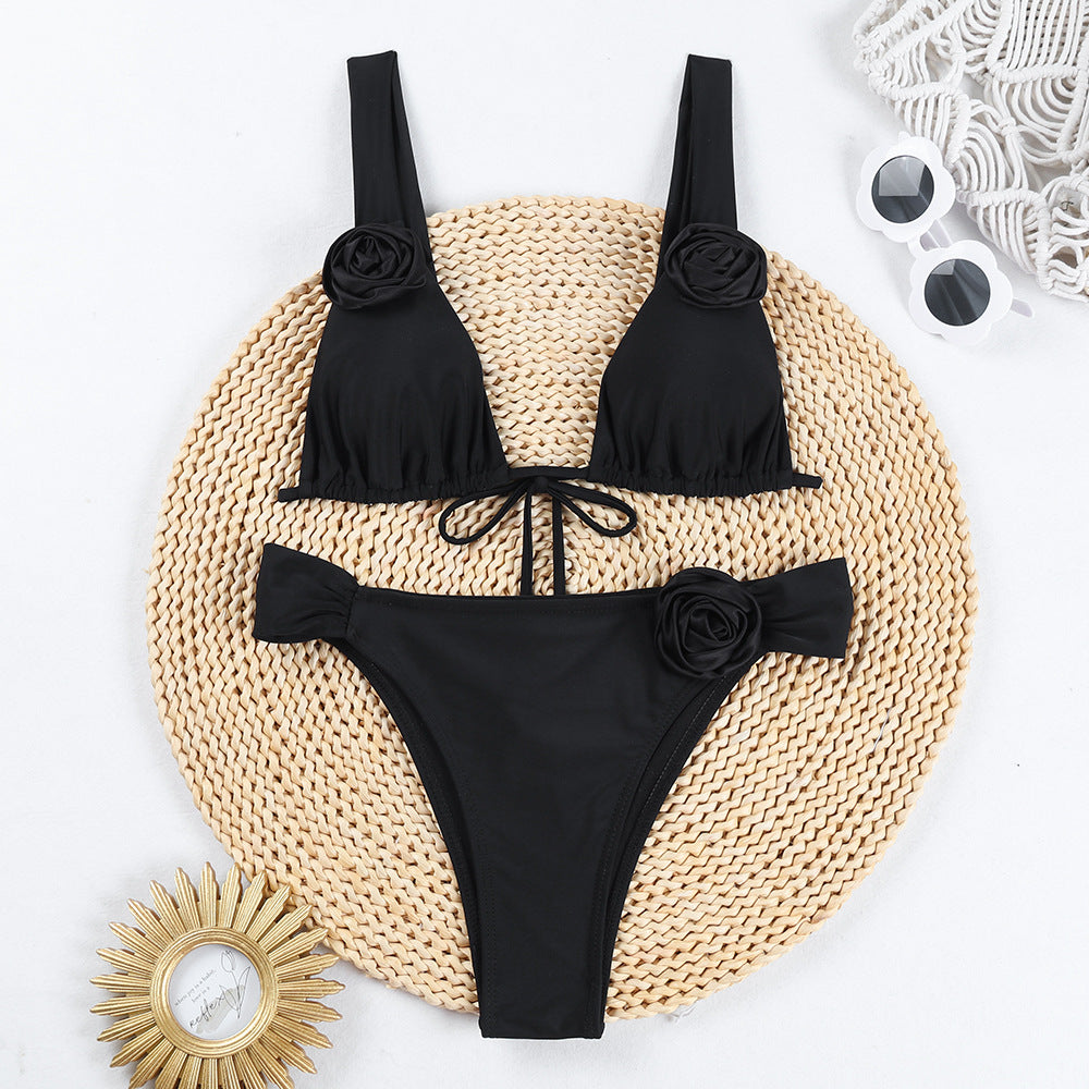 Damen Triangel-Bikini mit Blumenapplikationen Echo Archiv