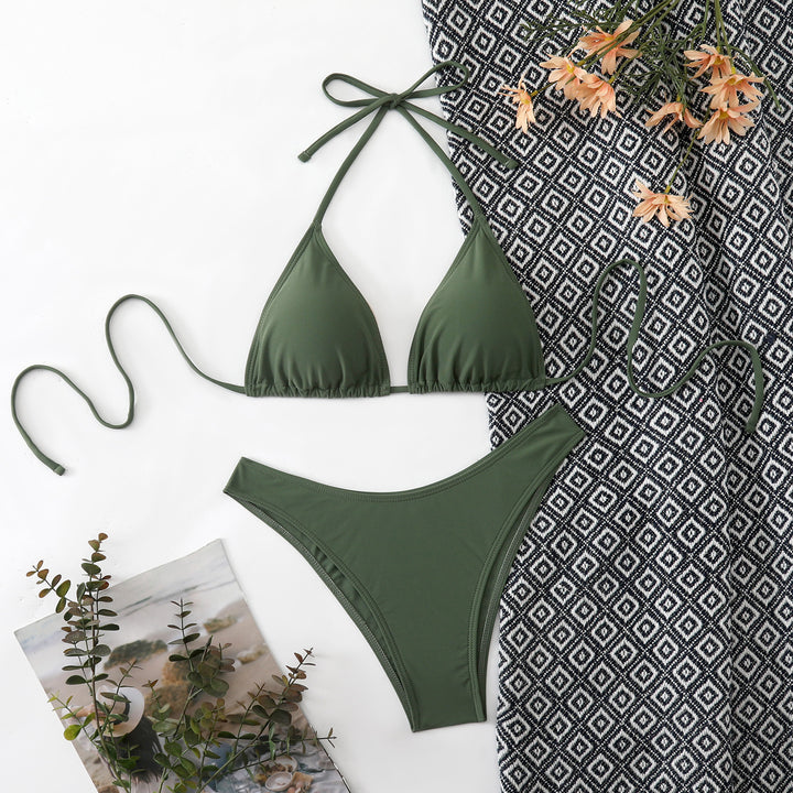 Damen Bikini-Set mit verstellbarem Triangel-Oberteil und hoch geschnittenen Bottoms Echo Archiv