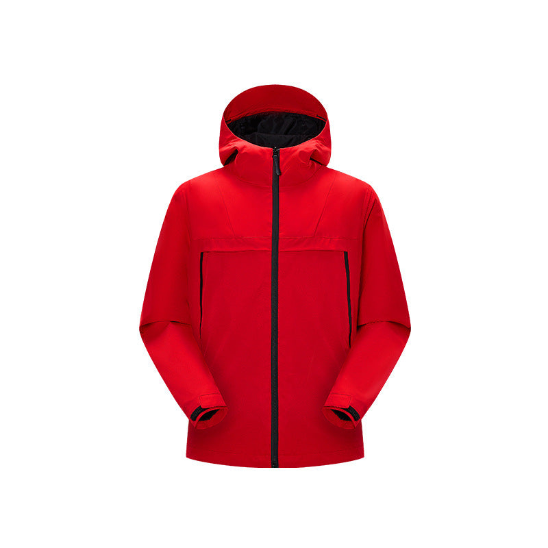 Herren Minimalistische Hybrid‑Regenjacke mit verstaubarer Kapuze und atmungsaktiver Membran Echo Archiv
