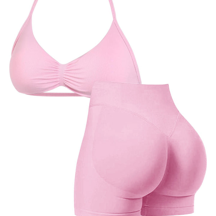 Damen Sport-Bikini-Oberteil mit hoch geschnittenen Shorts und nahtlosem Design Echo Archiv
