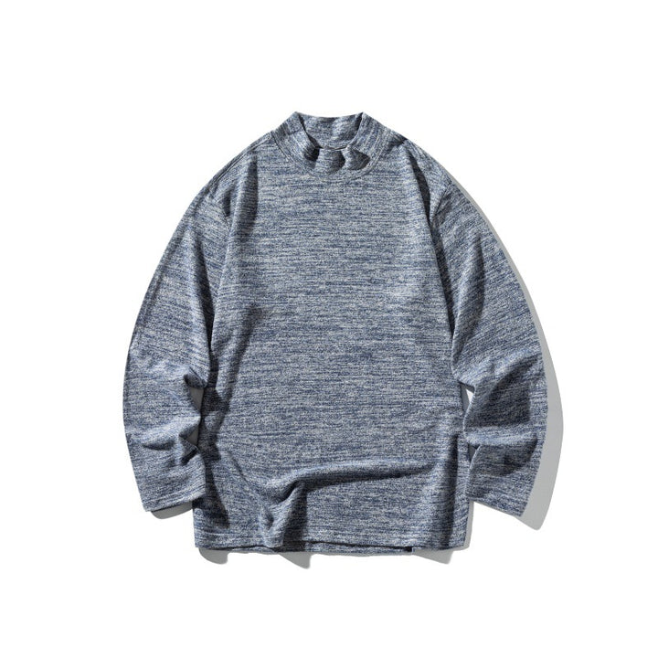 Unisex Feinstrick-Mockneck-Pullover mit melierter Struktur und relaxed Fit Echoarchiv