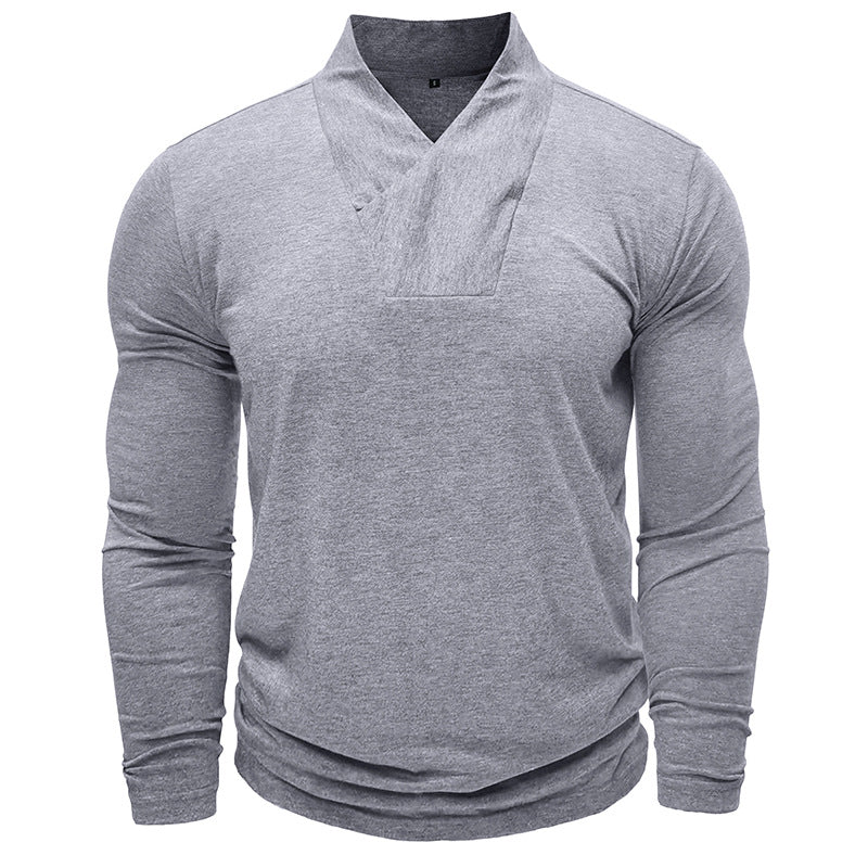 Herren Langarmshirt mit modernem Stehkragen Echoarchiv